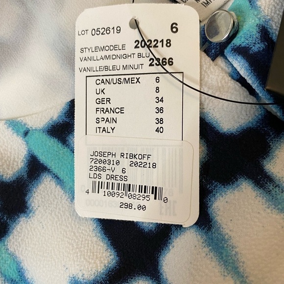 Joseph Ribkoff Vanilla Midnight Blue Tie Dye Sleeveless Maxi Dress Size 6 - Picture 10 of 11